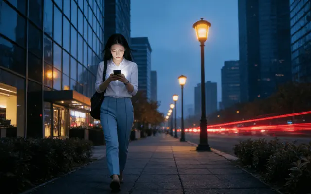 虚漫天工介绍资料中的都市夜景人物示意